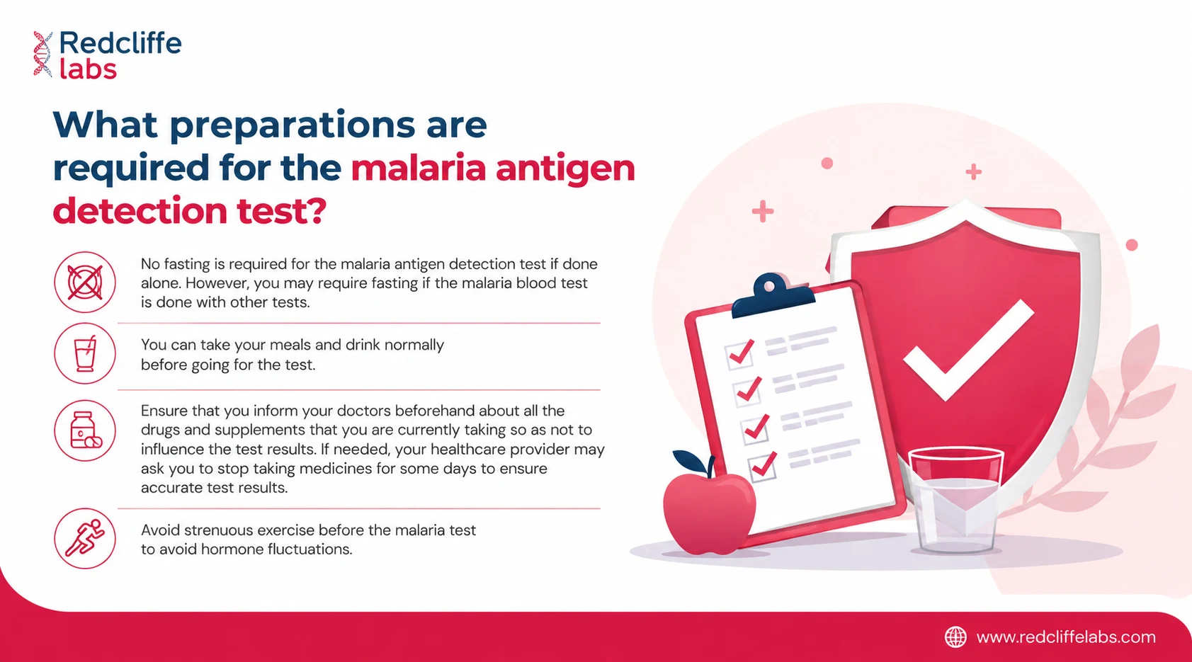 preparation required for malaria test