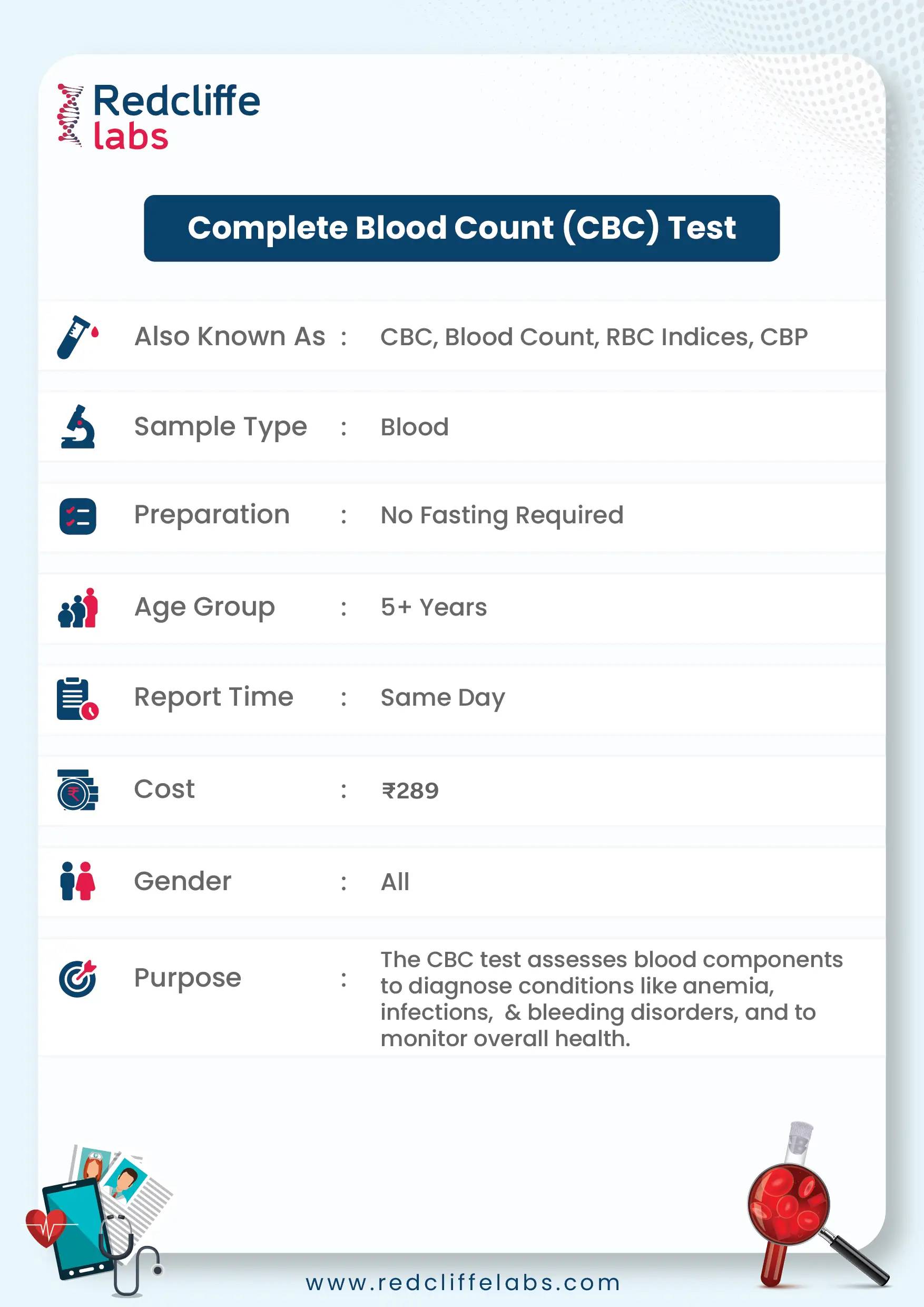 CBC Test in Kolkata &mdash; Complete Blood Count Test Details