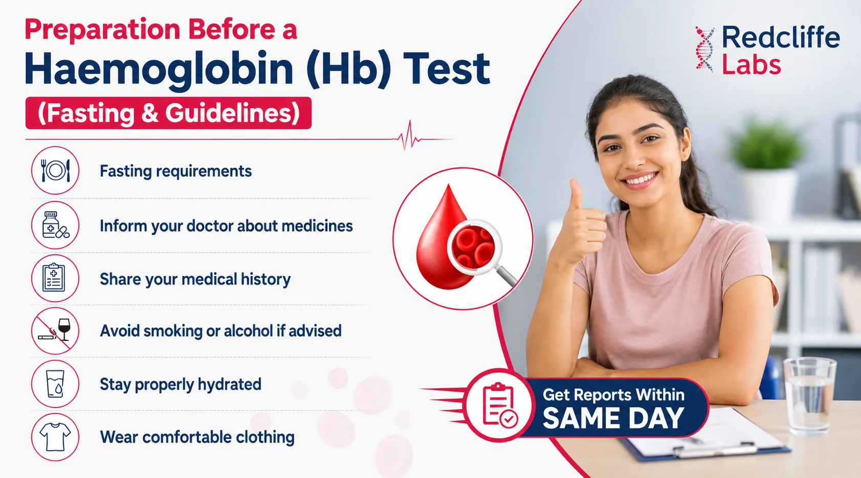 preparation before a haemoglobin test