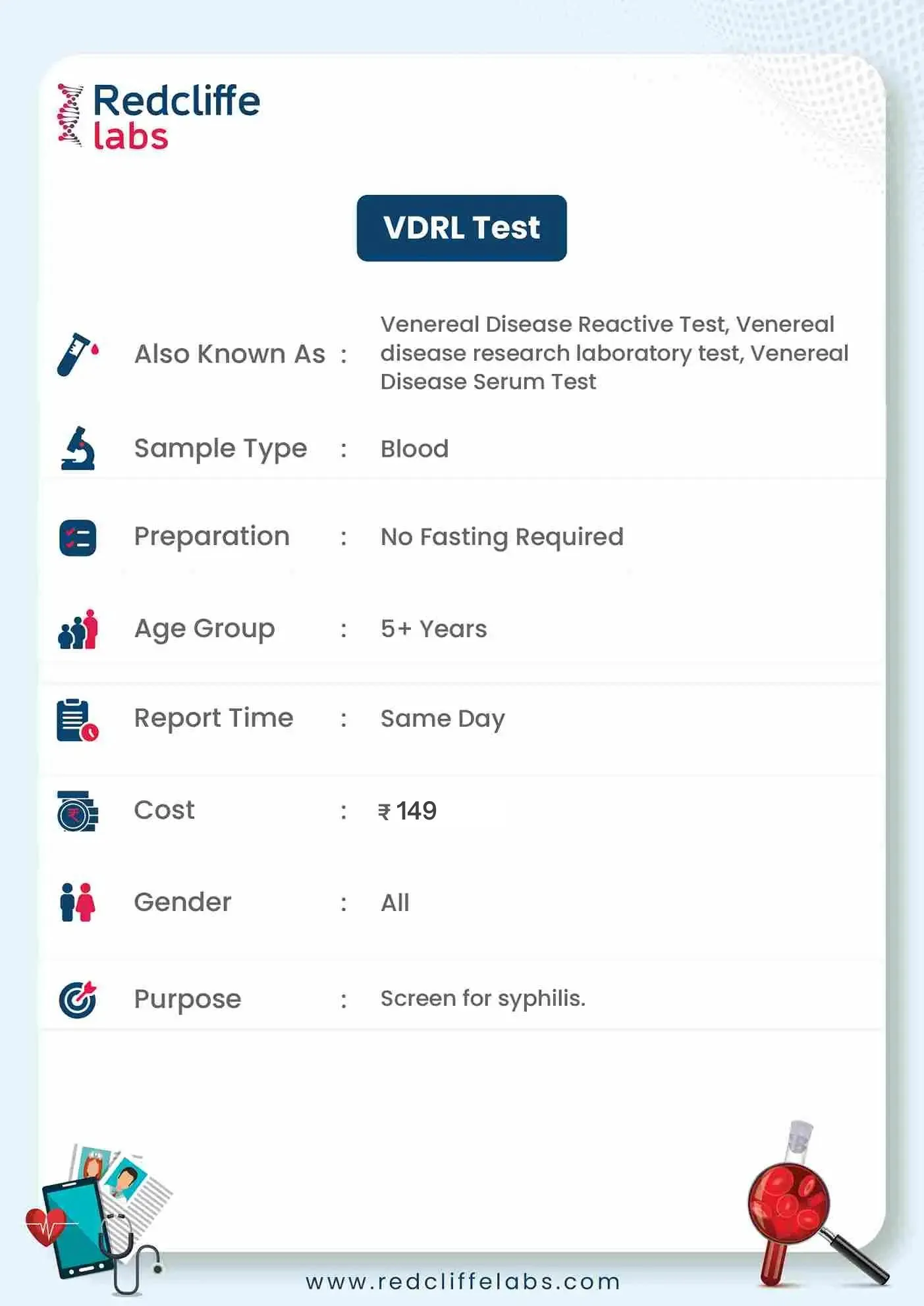 VDRL Test Details